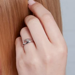 Rhodinierter Ring 925er Silber teilmattiert SR0349SL