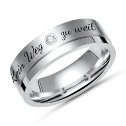 Ring 925 Silber Zirkonia inkl. Lasergravur R8507czlge