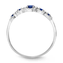 Ring 585 Weißgold Diamanten 0,108 ct. Saphire 0,308 ct. DR0249SL