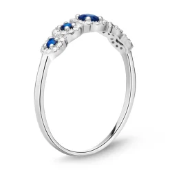 Ring 585 Weißgold Diamanten 0,108 ct. Saphire 0,308 ct. DR0249SL