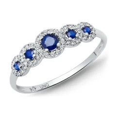 Ring 585 Weißgold Diamanten 0,108 ct. Saphire 0,308 ct. DR0249SL