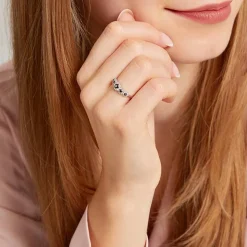 Ring 585 Weißgold Diamanten 0,108 ct. Saphire 0,308 ct. DR0249SL