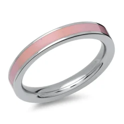 Ring aus Edelstahl rosa Emaille R5077SL