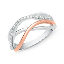 Ring aus 925er Silber Bicolor mit Zirkonia SR0393SL