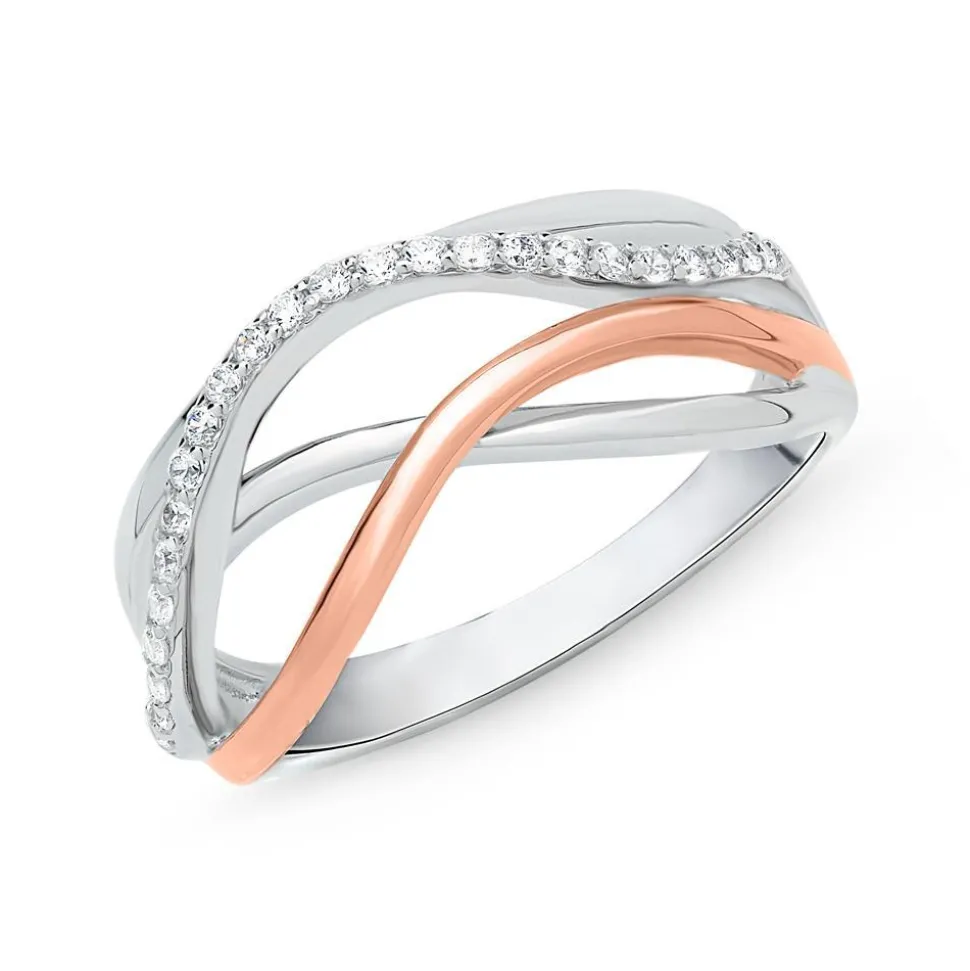 Ring aus 925er Silber Bicolor mit Zirkonia SR0393SL
