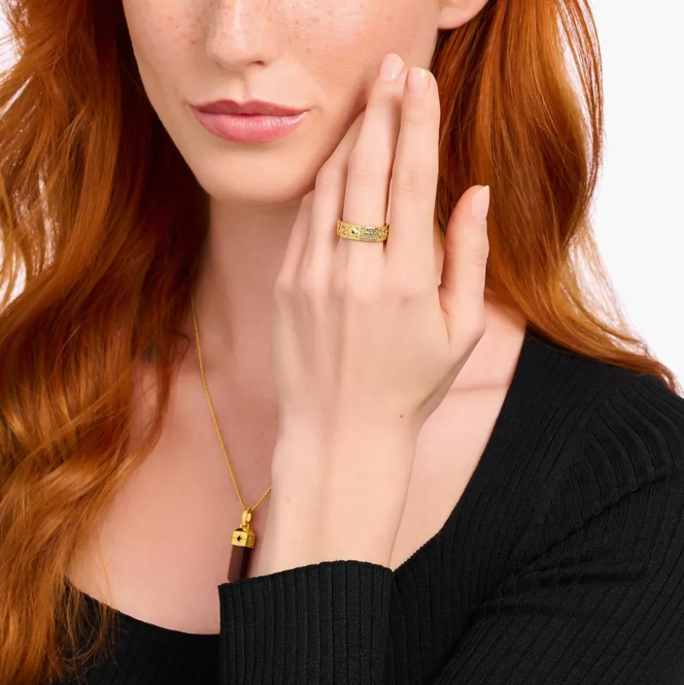 Ring aus 925er Silber, Zirkonia, gold, gravierbar TR2455-414-39