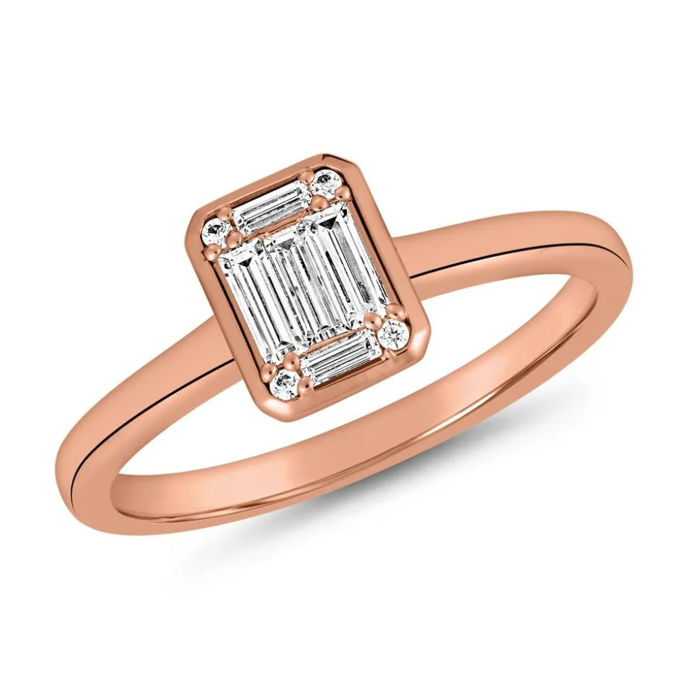Ring aus Roségold mit Diamanten, lab-grown BDR0037LG-RSL