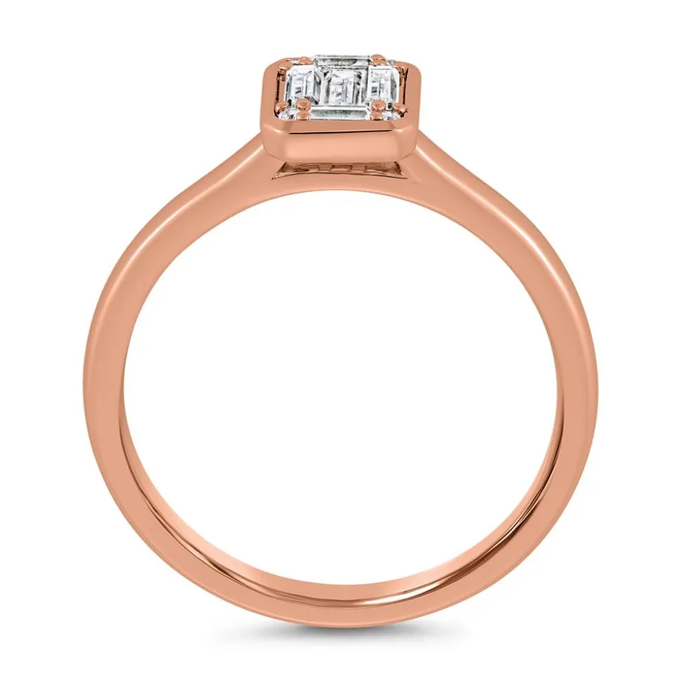 Ring aus Roségold mit Diamanten, lab-grown BDR0037LG-RSL