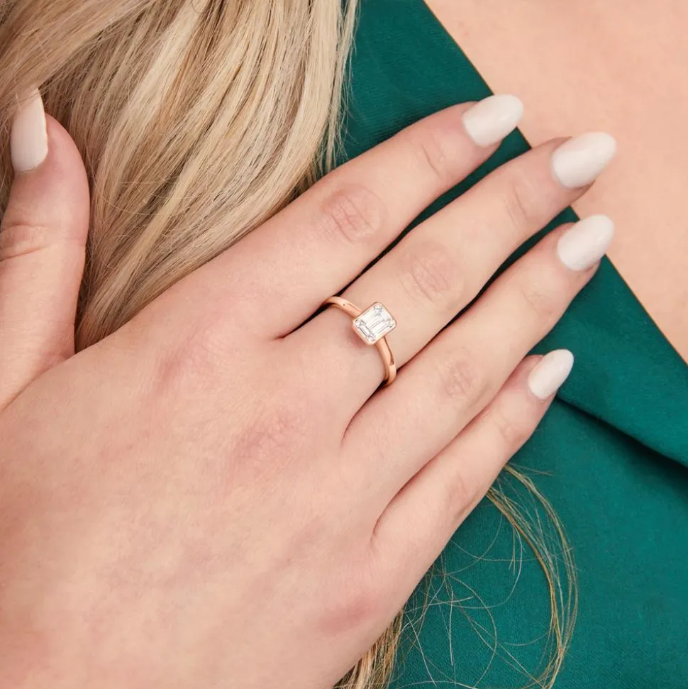 Ring aus Roségold mit Diamanten, lab-grown BDR0037LG-RSL