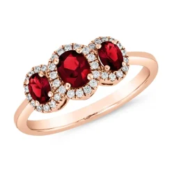 Ring aus Roségold mit Rubinen und Brillanten, lab-grown BDR0038LG-Ru-RSL
