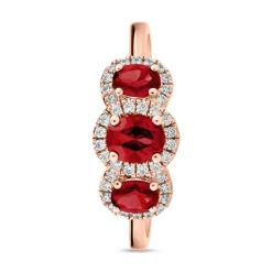 Ring aus Roségold mit Rubinen und Brillanten, lab-grown BDR0038LG-Ru-RSL