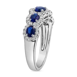 Ring aus Weißgold oder Platin mit Saphiren, Diamanten BDR0040Sa-WSL