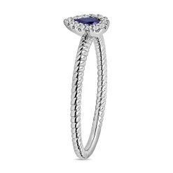 Ring aus Weißgold oder Platin mit Saphir, Diamanten BDR0036Sa-WSL