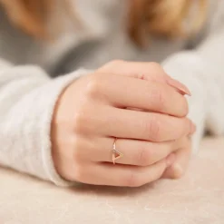 Ring Dreieck aus rosévergoldetem 925er Silber LSR0035