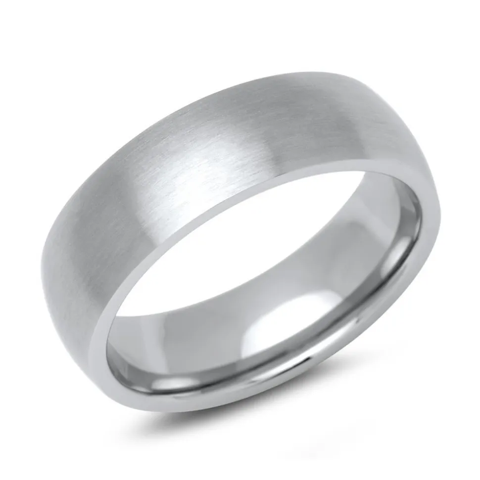 Ring Edelstahl matt rund 7mm Gravur möglich R9143SL