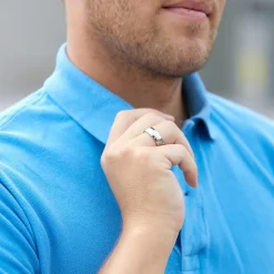 Ring Edelstahl matt rund 7mm Gravur möglich R9151SL