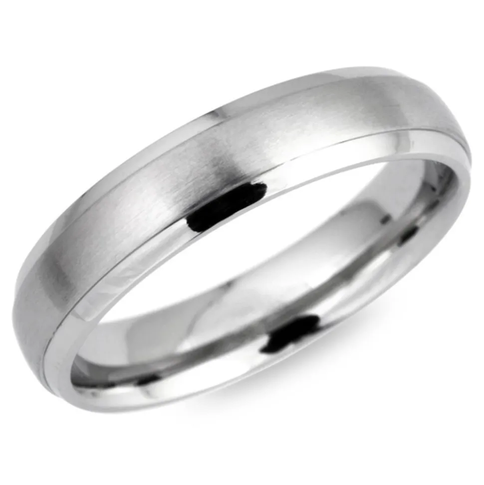 Ring Edelstahl matt rund 5mm Gravur möglich R9150SL