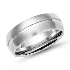 Ring Edelstahl matt rund 7mm Gravur möglich R9163SL