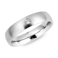 Ring Edelstahl schlicht rund 5mm Zirkonia R9145czSL