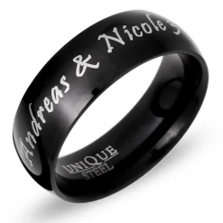 Ring Edelstahl schwarz inkl. Lasergravur R9107lge