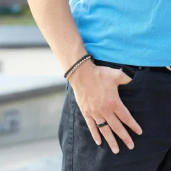 Ring Edelstahl schwarz inkl. Lasergravur R9107lge