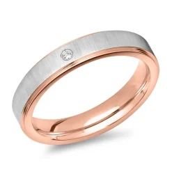 Ring Edelstahl teilvergoldet rosé Zirkonia R9215czSL