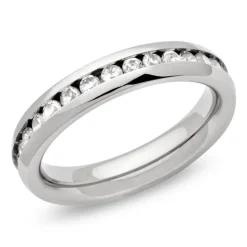 Ring Edelstahl Zirkonia Gravur möglich R9104czSL