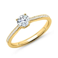 Ring 585er Gold mit Diamanten DR0134-SL-14K-G