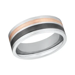 Ring für Herren aus Edelstahl, tricolor, gravierbar 2032551