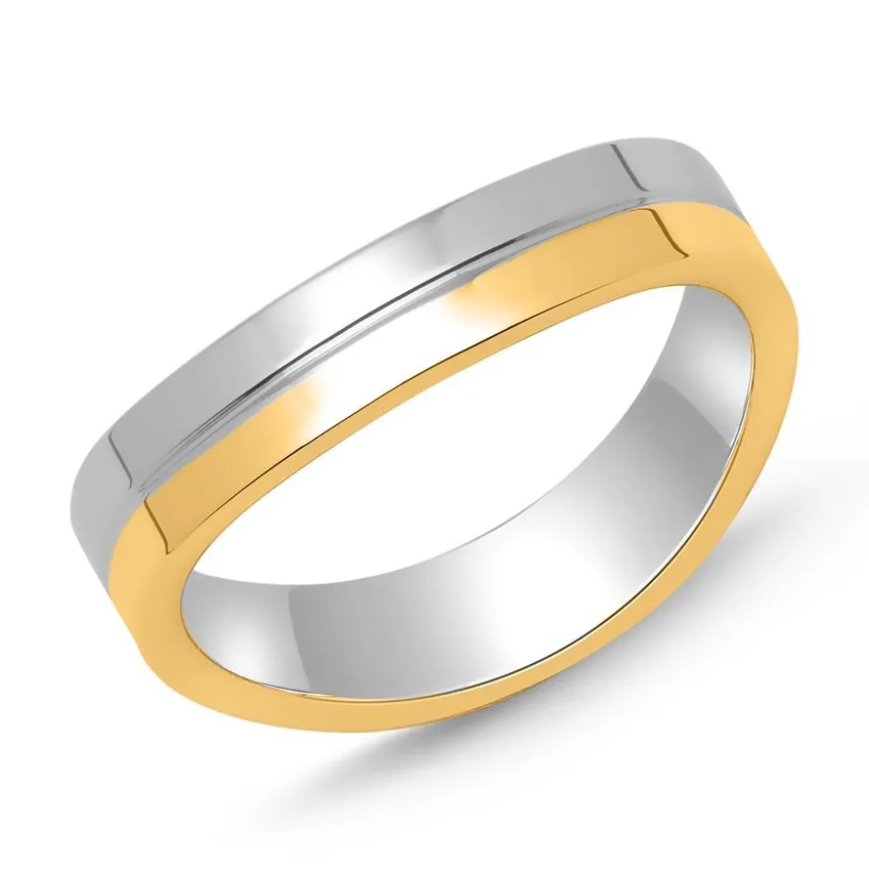 Ring für Herren 925er Silber teilvergoldet R8584SL