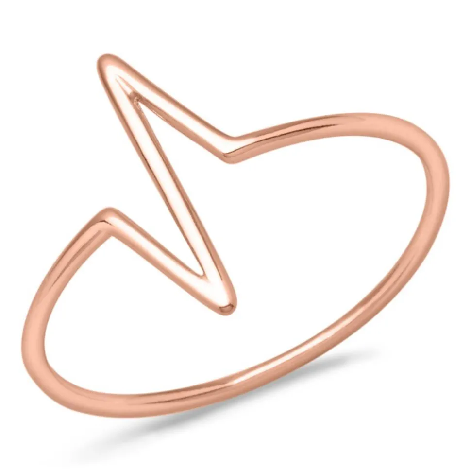 Ring gezackt 925er Silber rosévergoldet LSR0001