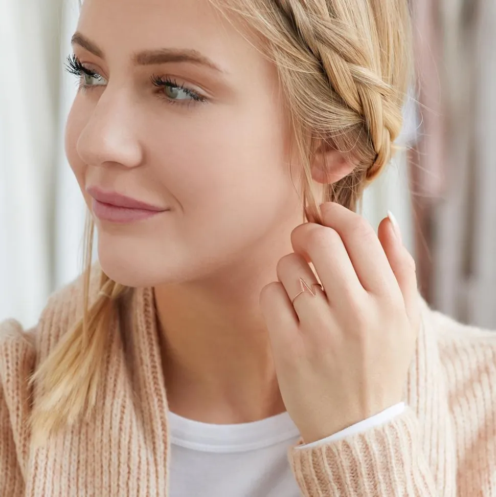 Ring gezackt 925er Silber rosévergoldet LSR0001