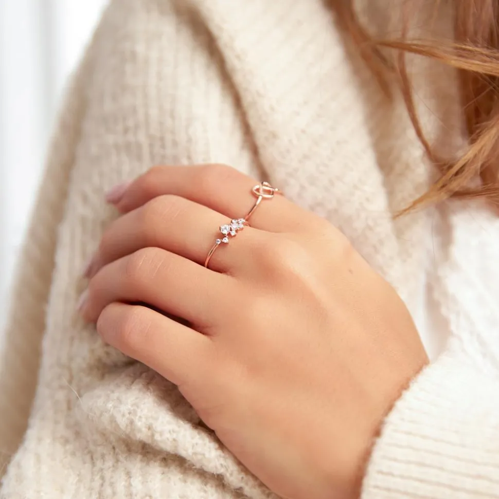 Ring Herz aus rosévergoldetem Sterlingsilber LSR0050