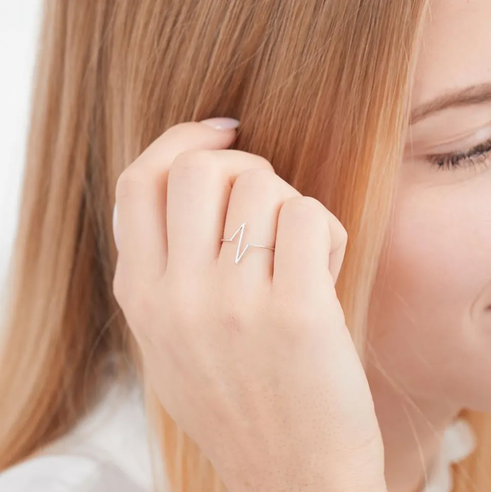 Ring Herzschlag aus 925er Silber LSR0006