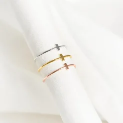 Ring im Stäbchendesign aus 925er Silber vergoldet LSR0037