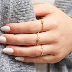 Ring Kugel aus vergoldetem Sterlingsilber LSR0043