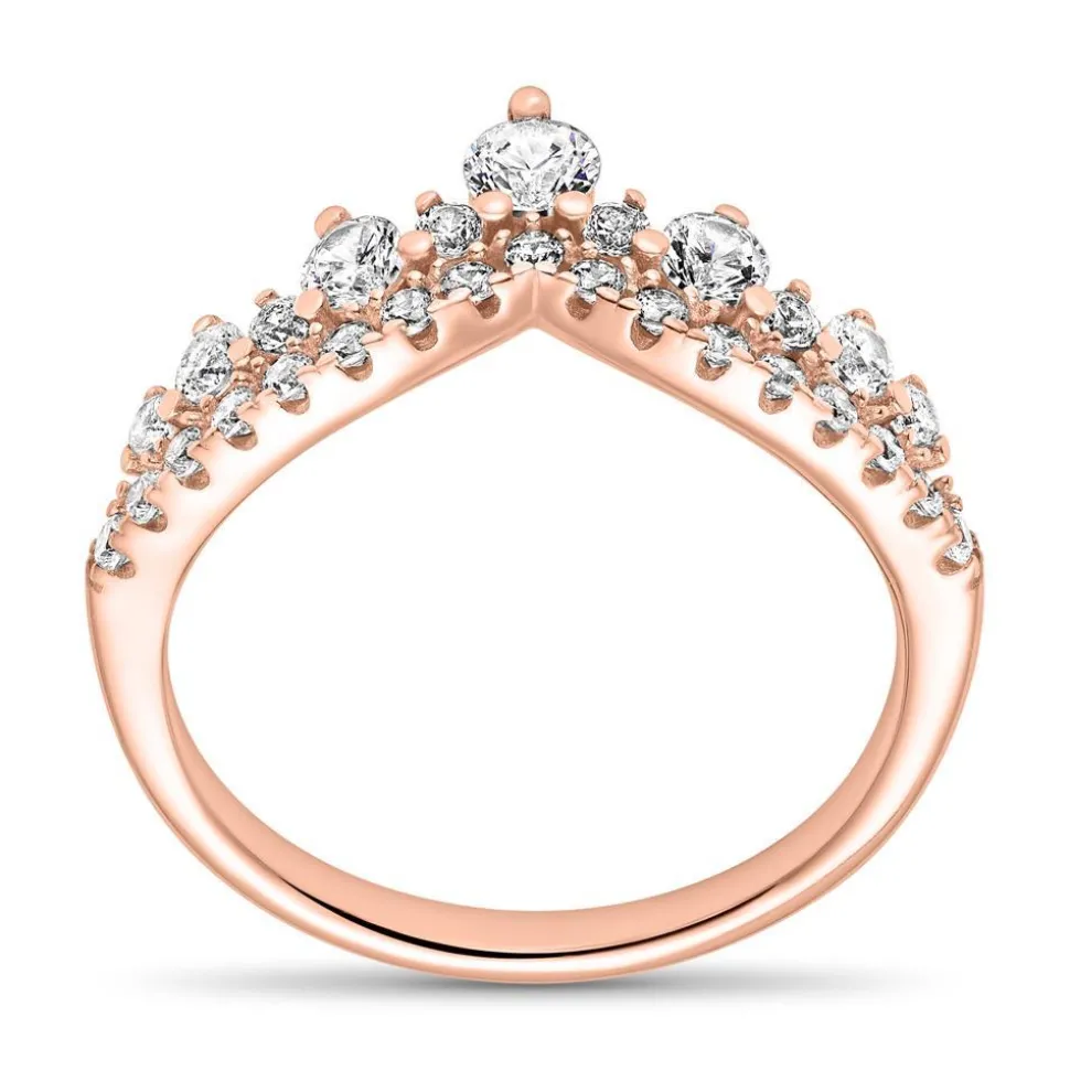 Ring mit Zirkonia aus rosévergoldetem 925er Silber SR0499-RSL