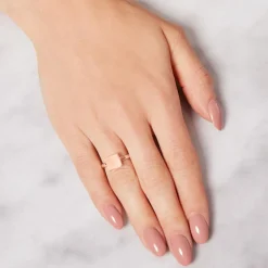 Ring Quadrat Sterlingsilber roségold gravierbar SR0426SL