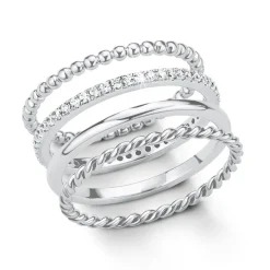Ring Set für Damen aus 925er Silber mit Zirkonia 2015038