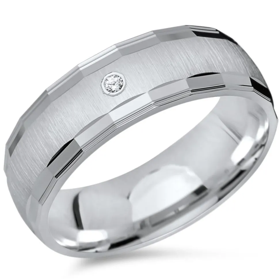 Ring Silber Zirkonia Kanten poliert 6,5 mm R8517czSL