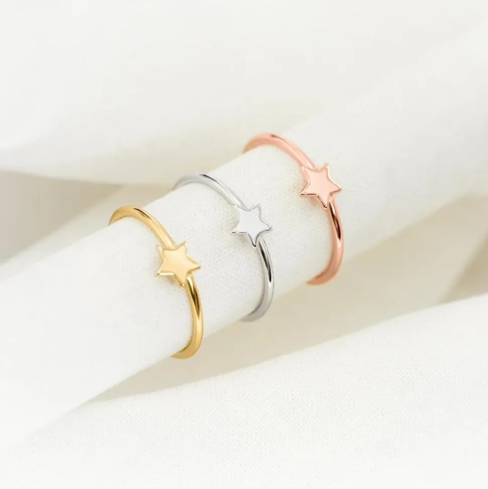 Ring Stern aus rosévergoldetem 925er Silber LSR0047