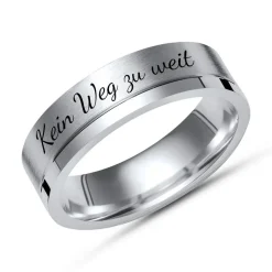 Ring teilpoliert 925 Silber inkl. Lasergravur R8507lge