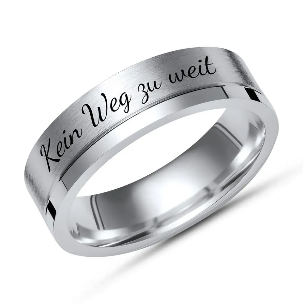 Ring teilpoliert 925 Silber inkl. Lasergravur R8507lge