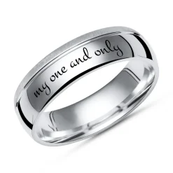 Ring teilpoliert 925 Silber inkl. Lasergravur R8502lge