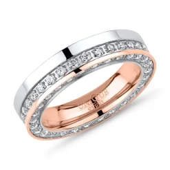 Ring Zirkonia zweifarbig 4,5 mm breit R9240czSL