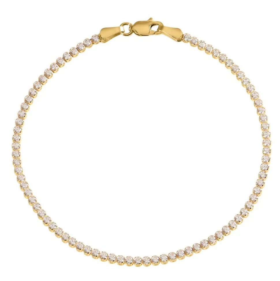 Rivière-Armband aus 585er Gold mit Zirkoniasteinen GB0044-14KG