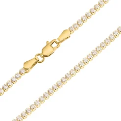 Rivière-Armband aus 585er Gold mit Zirkoniasteinen GB0044-14KG