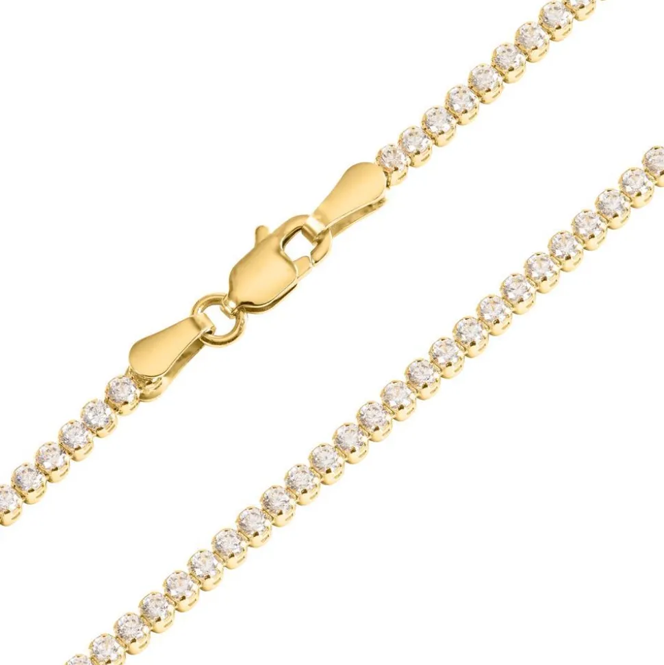 Rivière-Armband aus 585er Gold mit Zirkoniasteinen GB0044-14KG