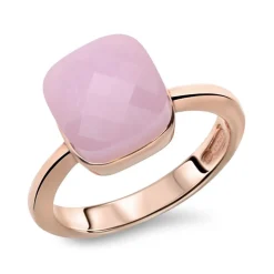 Roséfarbener Silberring mit rosa Zirkonia SR0225SL
