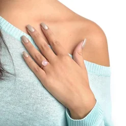 Roséfarbener Silberring mit rosa Zirkonia SR0225SL